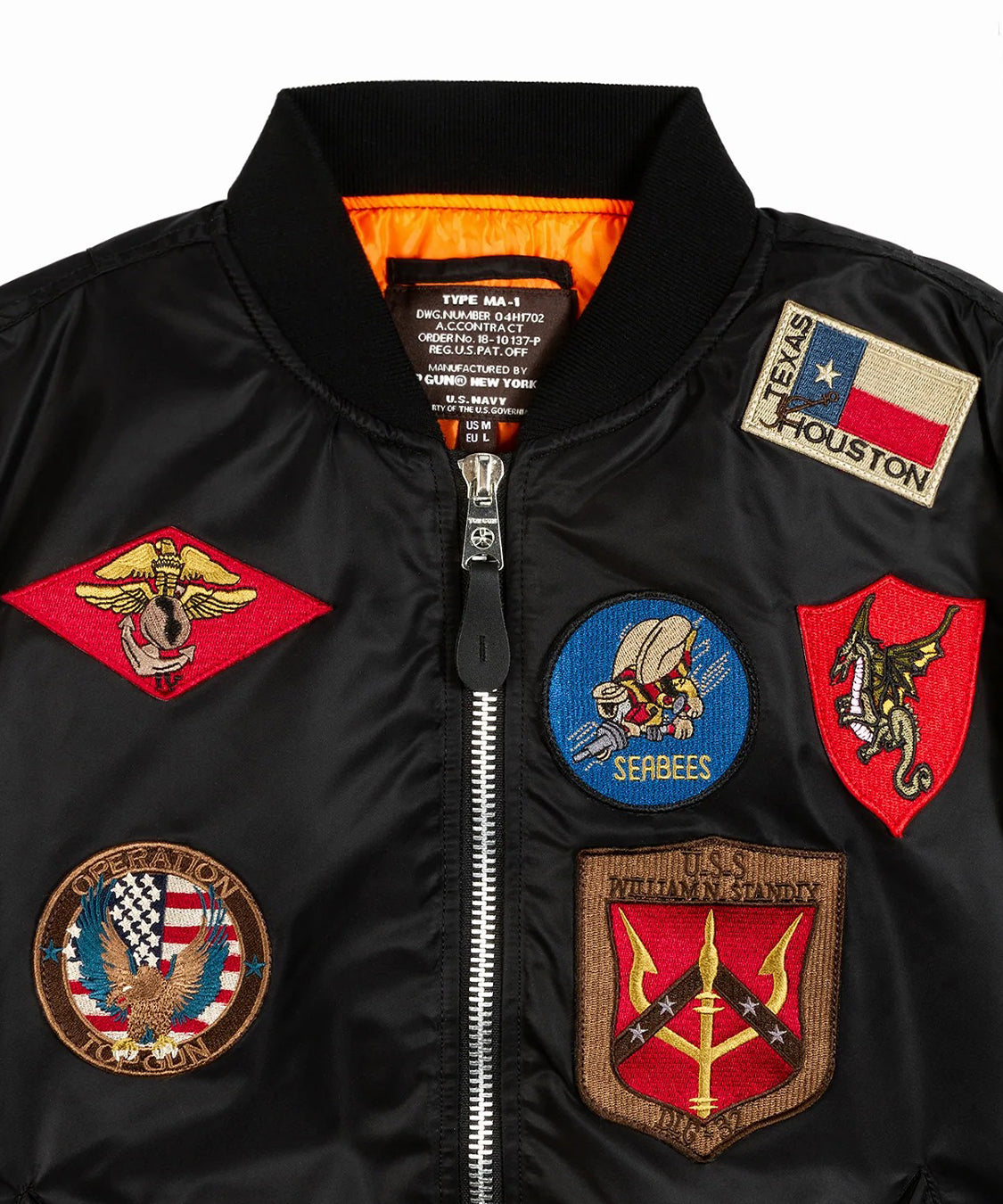 Bomber MA-1 con patch TOP GUN Uomo - Nero