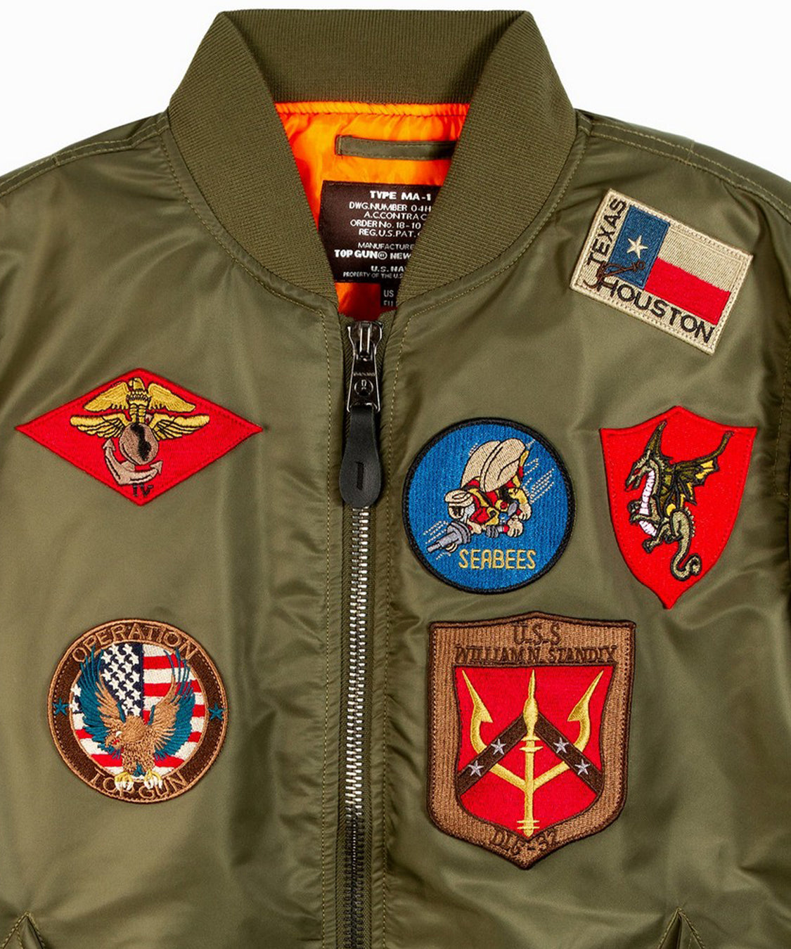 Bomber MA-1 con patch TOP GUN Uomo - Verde