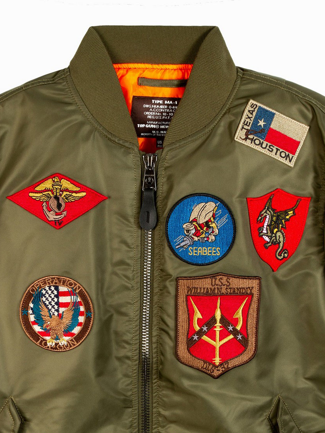Bomber MA-1 con patch TOP GUN Uomo - Verde