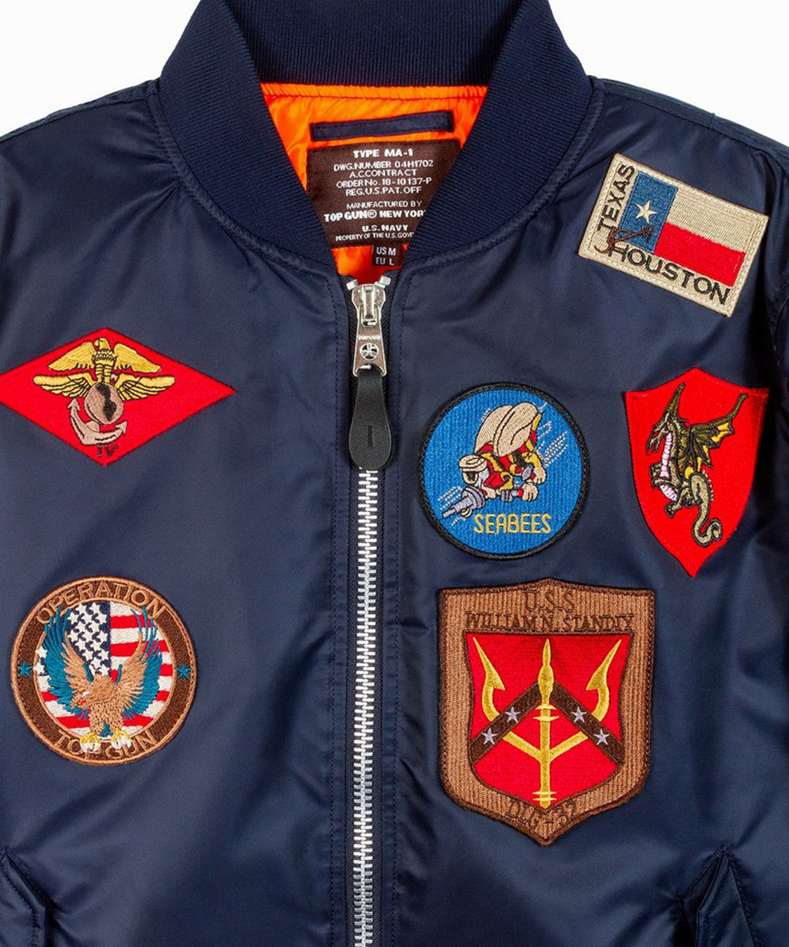 Bomber MA-1 con patch TOP GUN Uomo - Blue