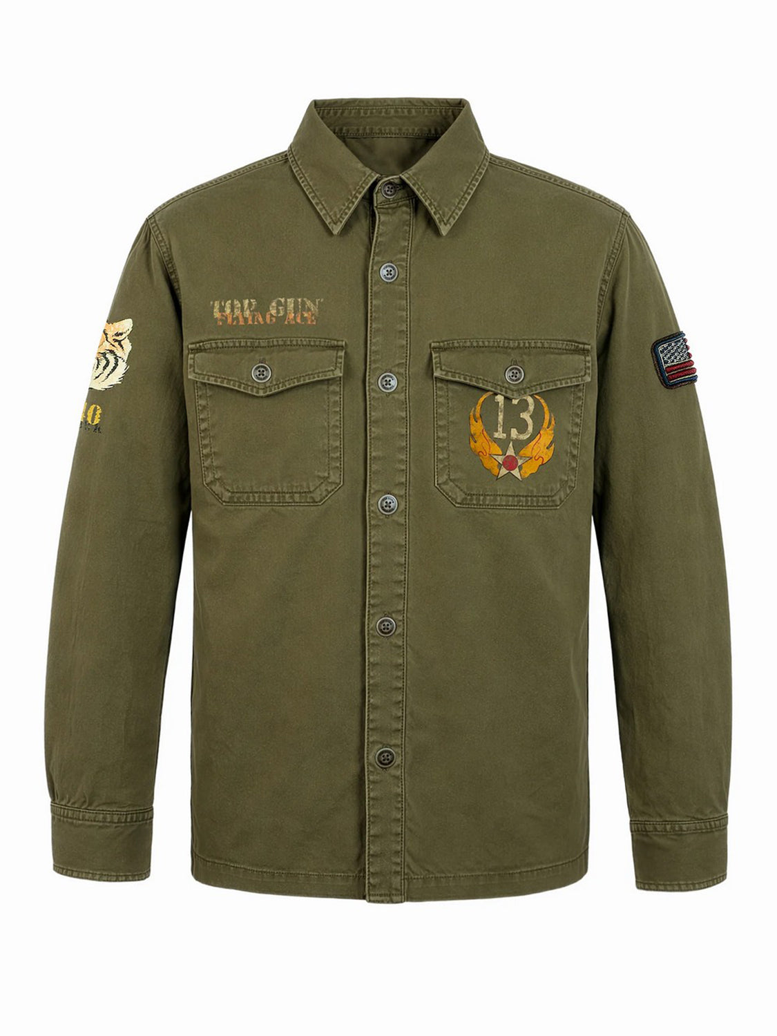 Camicia Military TOP GUN Uomo - Verde