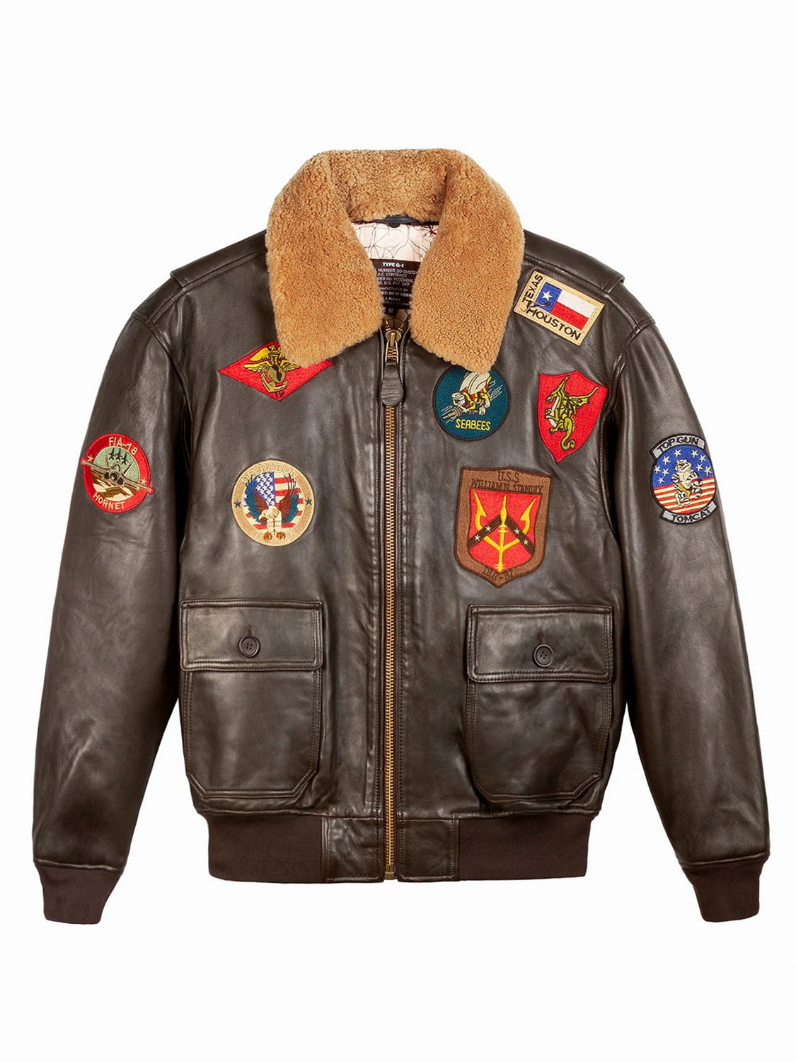 Giubbotto leather jacket TOP GUN Uomo - Marrone