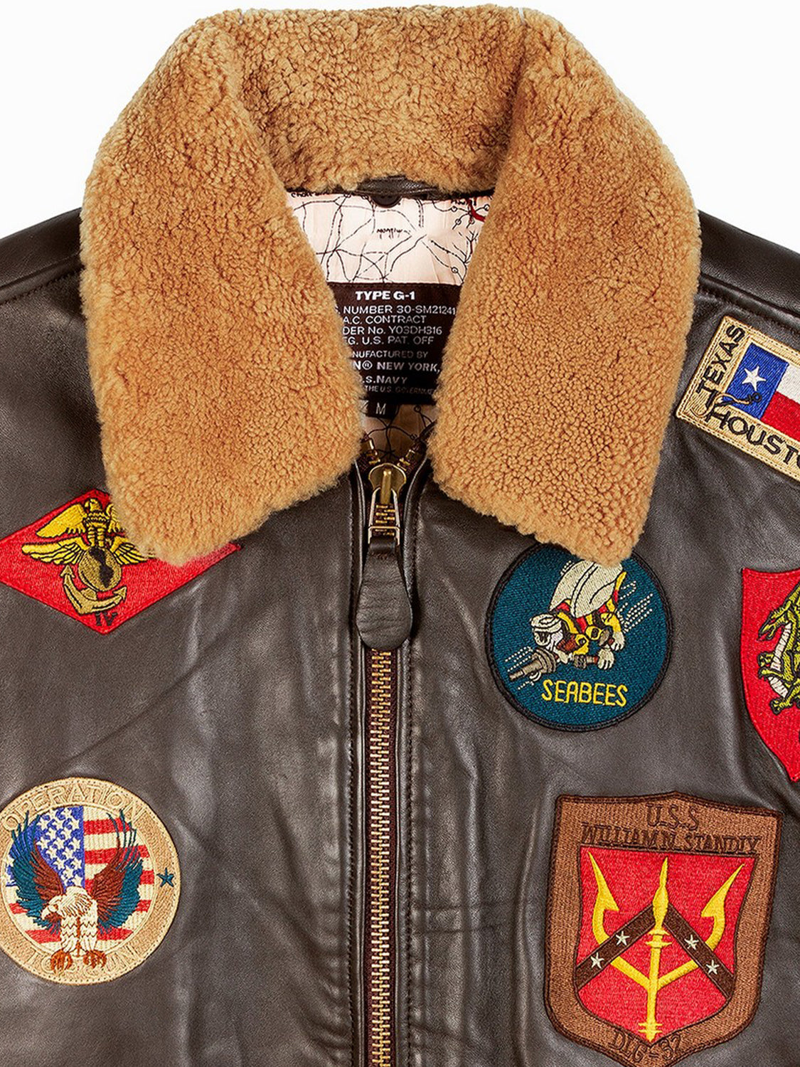 Giubbotto leather jacket TOP GUN Uomo - Marrone