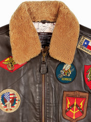 Giubbotto leather jacket TOP GUN Uomo - Marrone