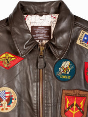 Giubbotto leather jacket TOP GUN Uomo - Marrone