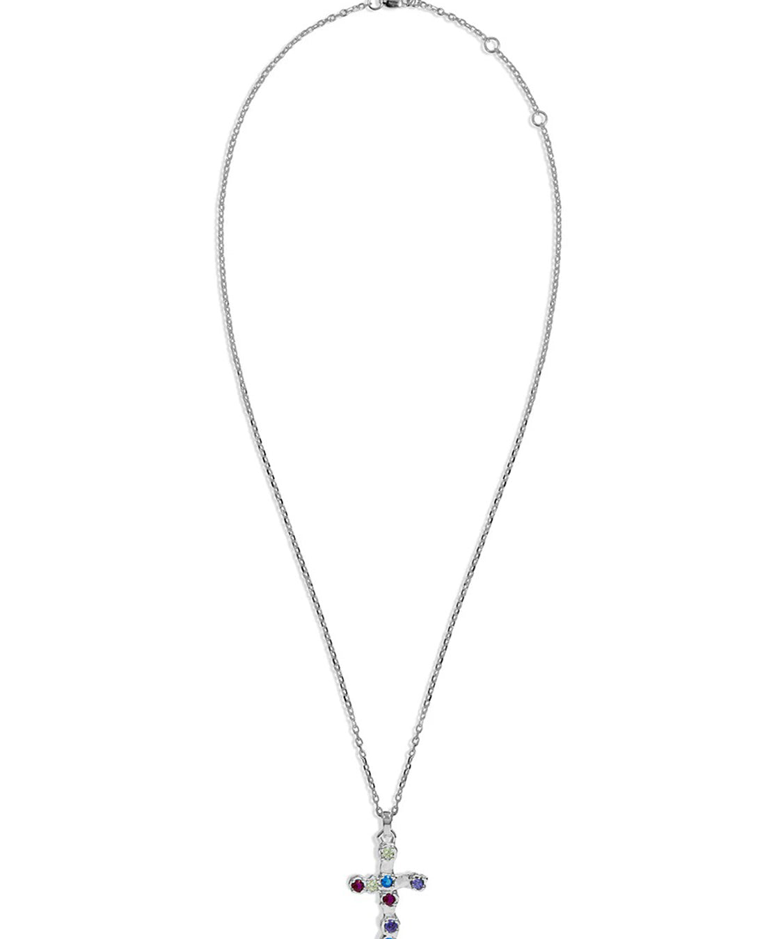 Collana Multicolor Stone Cross TWOJEYS Unisex - Argento