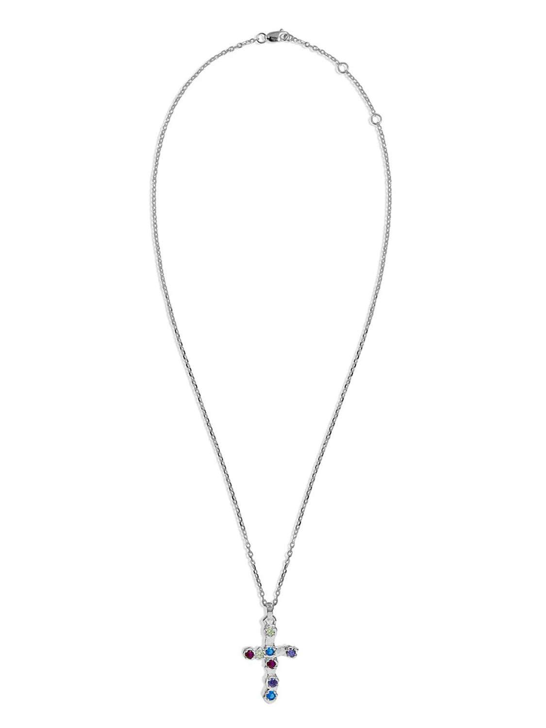 Collana Multicolor Stone Cross TWOJEYS Unisex - Argento