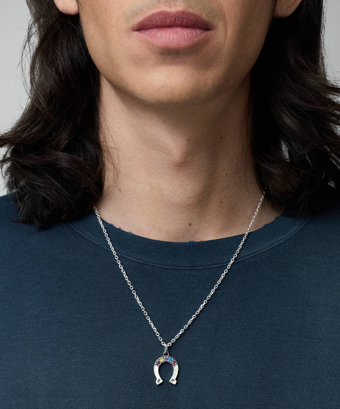 Collana Multicolor Stone Horseshoe TWOJEYS Unisex - Argento