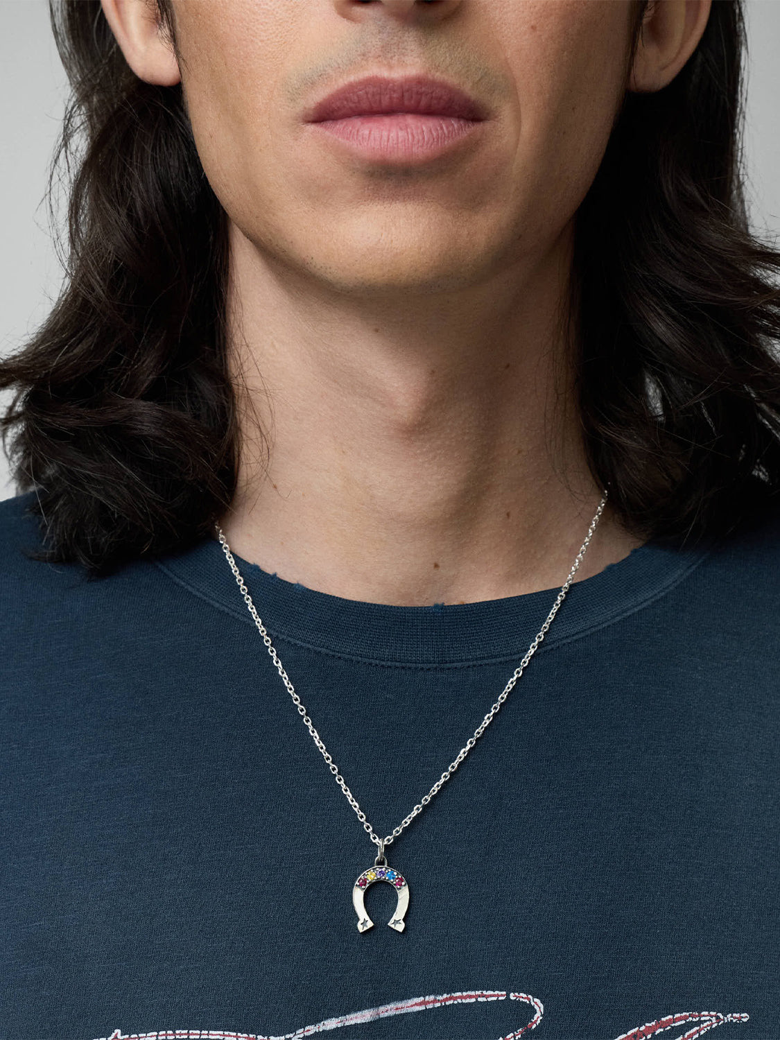 Collana Multicolor Stone Horseshoe TWOJEYS Unisex - Argento