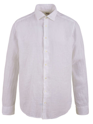 Chemise homme regular en lin blanc