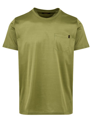 T-shirt Uomo Verde con taschino sul petto