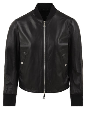 Bomber donna nero in pelle