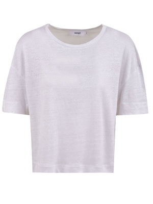 T-shirt femme Naelle en lin blanc