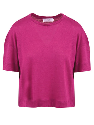 T-shirt femme Naelle en lin violet