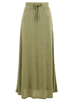 Jupe femme verte avec cordon de serrage à la taille