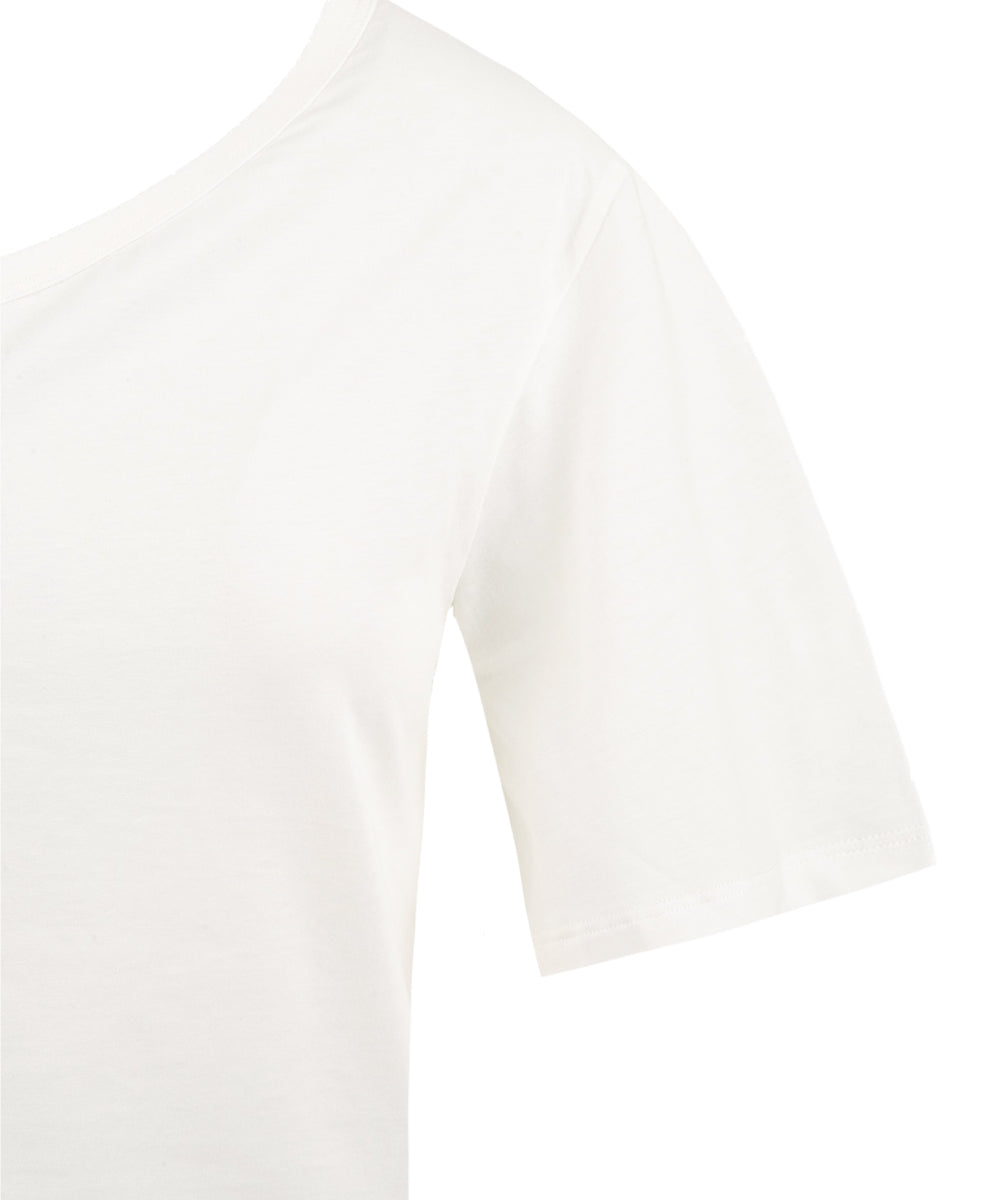 T-shirt bianca monospalla WOC Donna