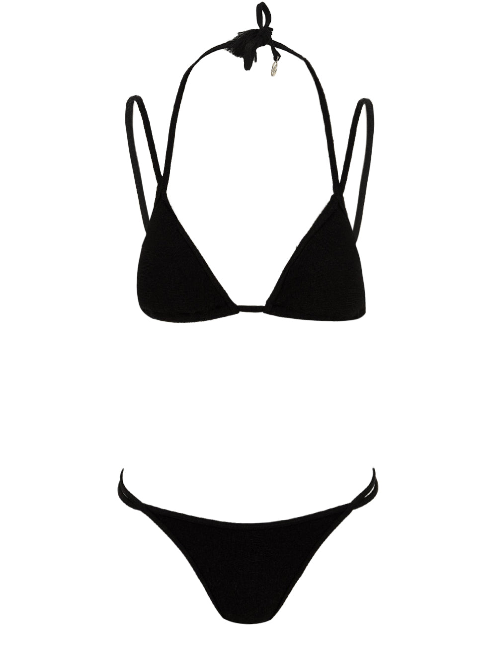 Costume Triangolo Slip Doppio Lurex Resort 4GIVENESS Donna - Nero