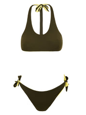 Costume Top Monospalla Con Slip Laccetti Soft Top 4GIVENESS Donna - Verde