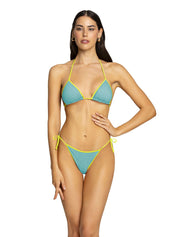 Costume Triangolo Bordato Bicolor Lurex 4GIVENESS Donna - Blue