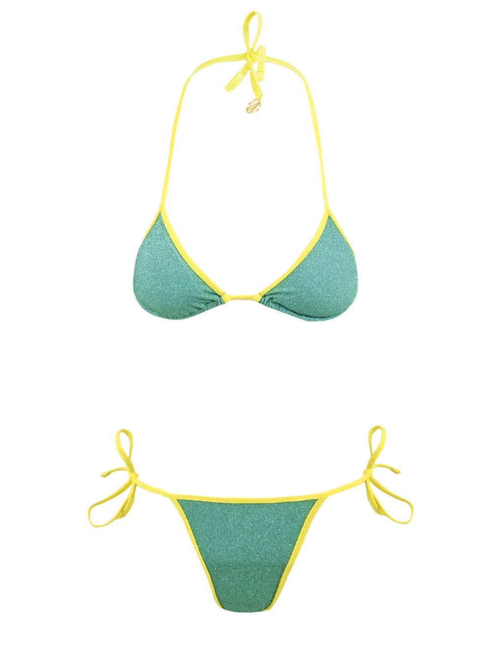 Costume Triangolo Bordato Bicolor Lurex 4GIVENESS Donna - Blue