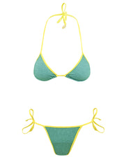 Costume Triangolo Bordato Bicolor Lurex 4GIVENESS Donna - Blue