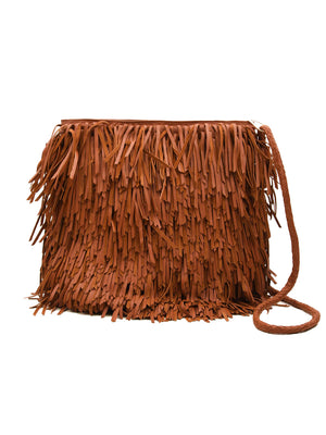 Borsa Fringe Hobo DRAGON DIFFUSION Donna - Marrone