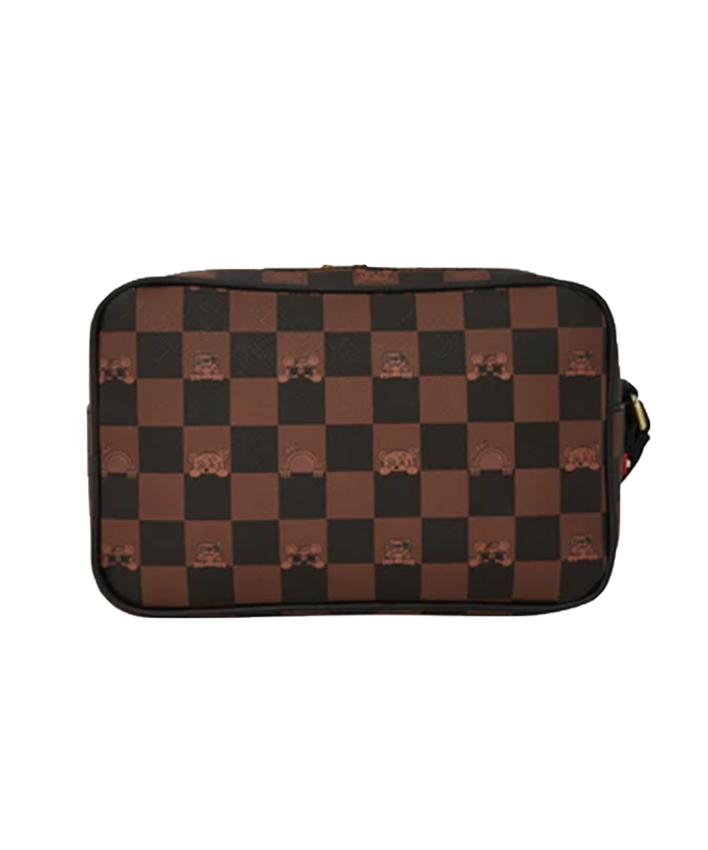Pochette Peeking Character Check SPRAYGROUND Unisex - Marrone