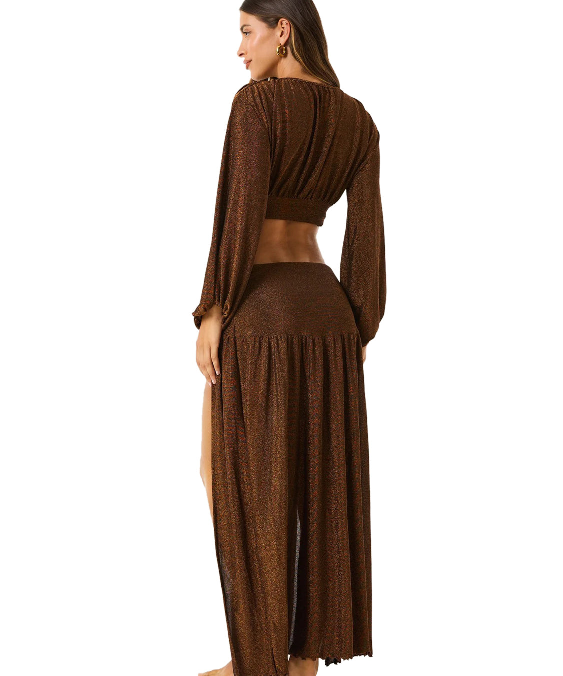 Gonna lunga glam lurex resort 4GIVENESS Donna - Bronzo