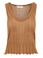 Top smanicato lurex AKEP Donna - Beige