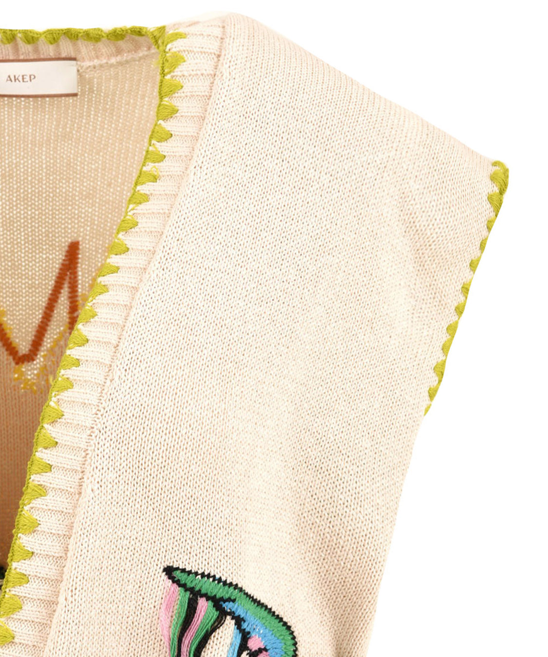 Gilet jacquard and embroidery AKEP Donna - Bianco