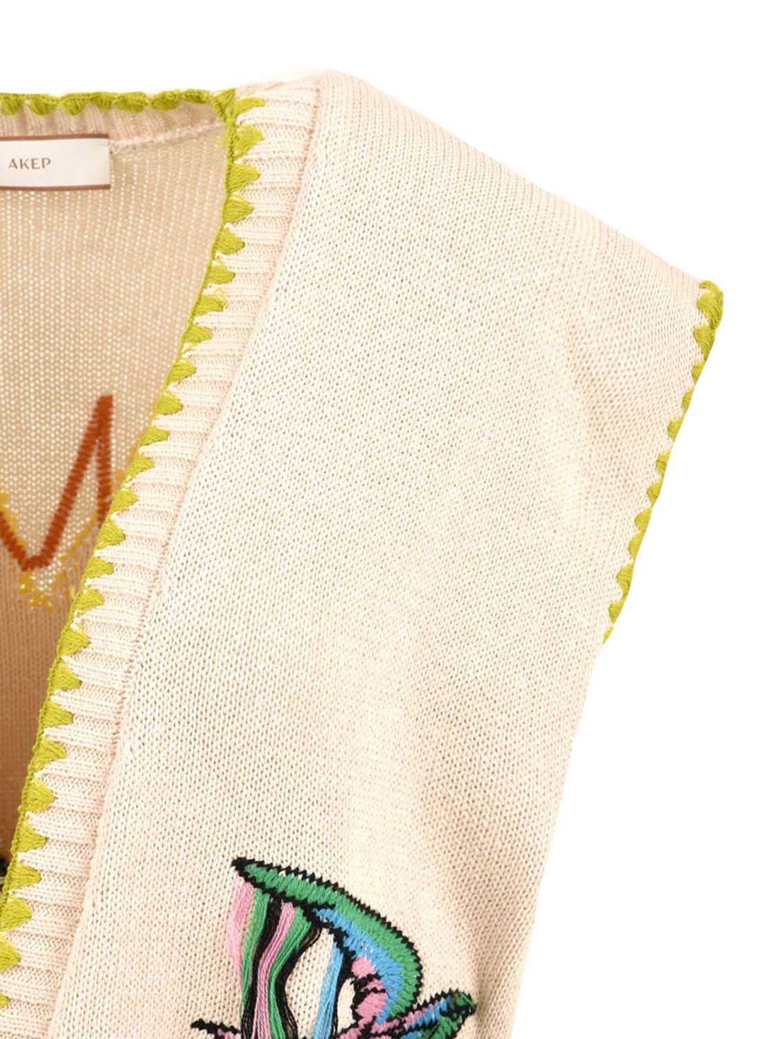 Gilet jacquard and embroidery AKEP Donna - Bianco
