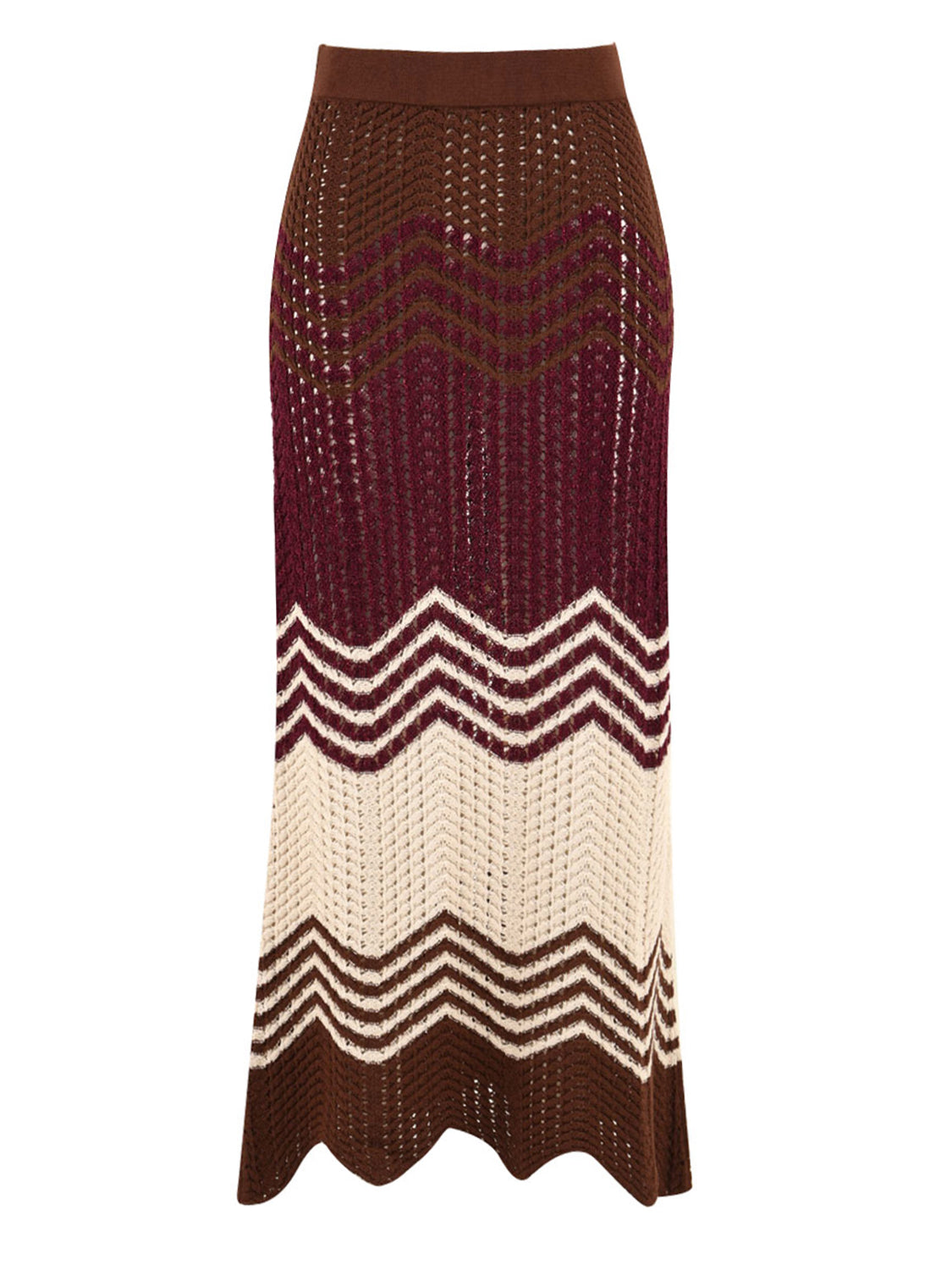 Gonna lunga chevron AKEP Donna - Rosso