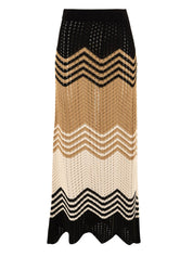 Gonna lunga chevron AKEP Donna - Naturale