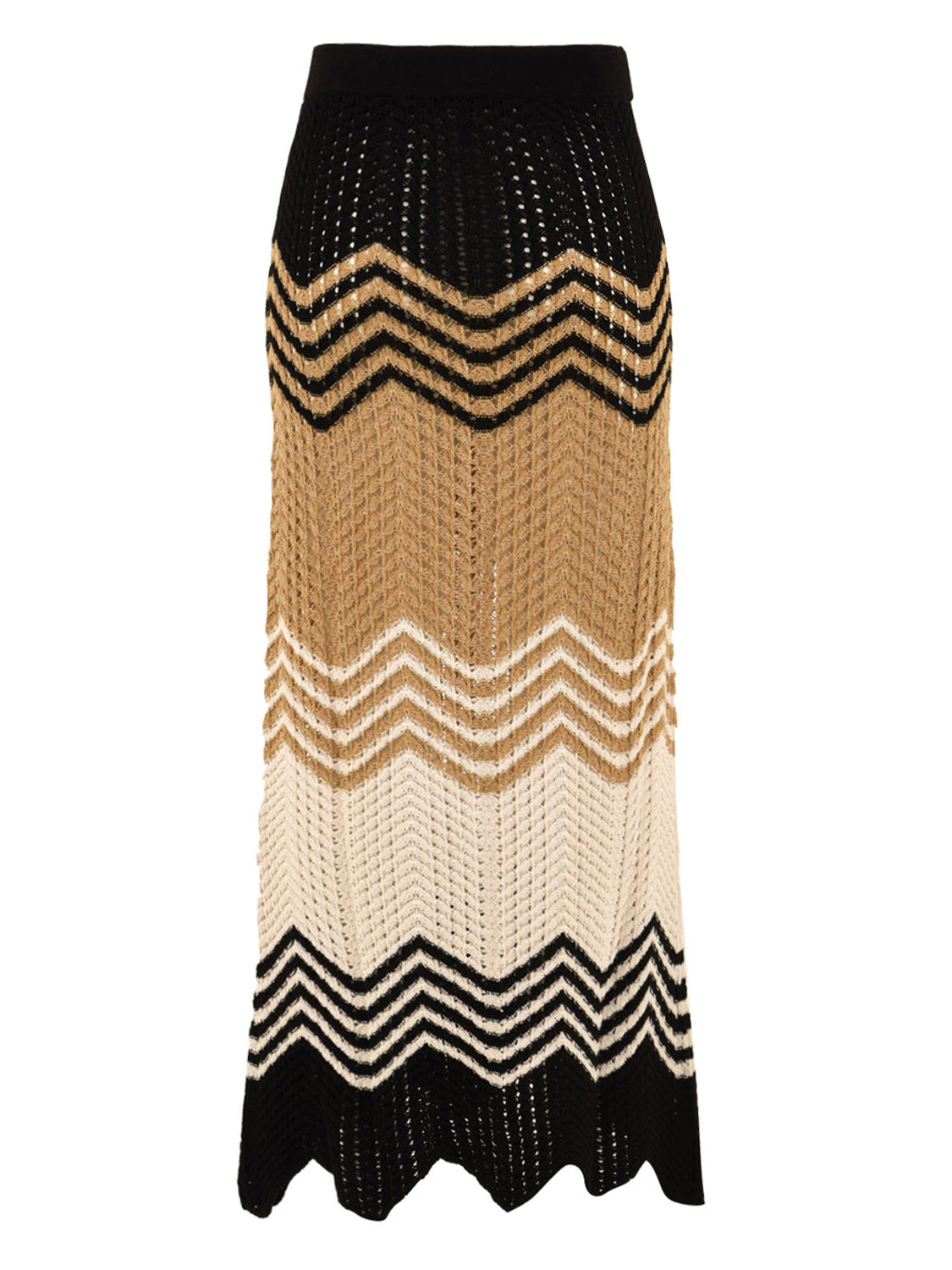 Gonna lunga chevron AKEP Donna - Naturale