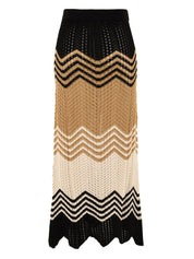 Gonna lunga chevron AKEP Donna - Naturale