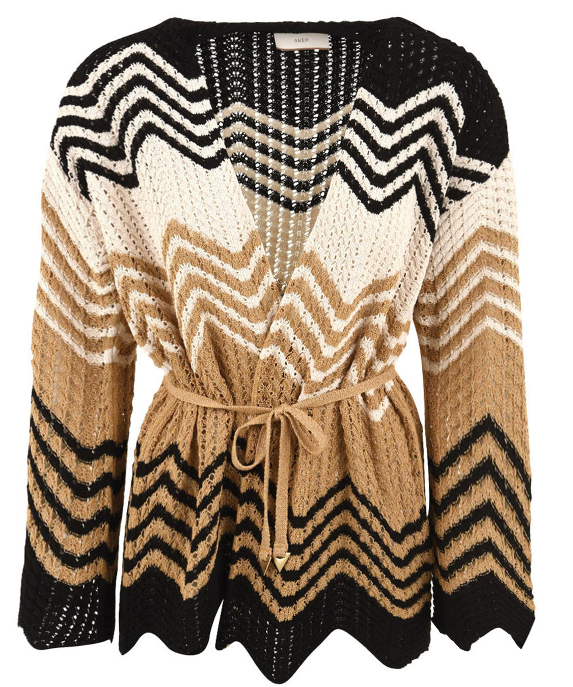Cardigan chevron AKEP Donna - Naturale