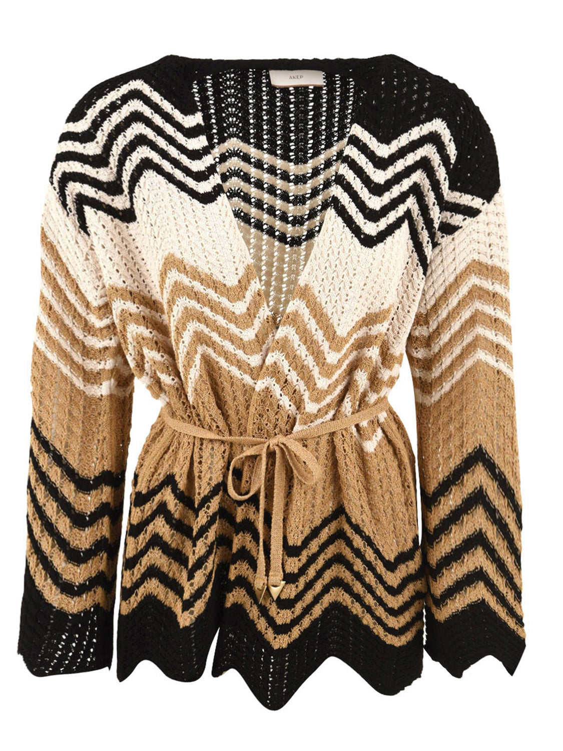 Cardigan chevron AKEP Donna - Naturale