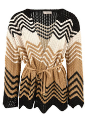 Cardigan chevron AKEP Donna - Naturale