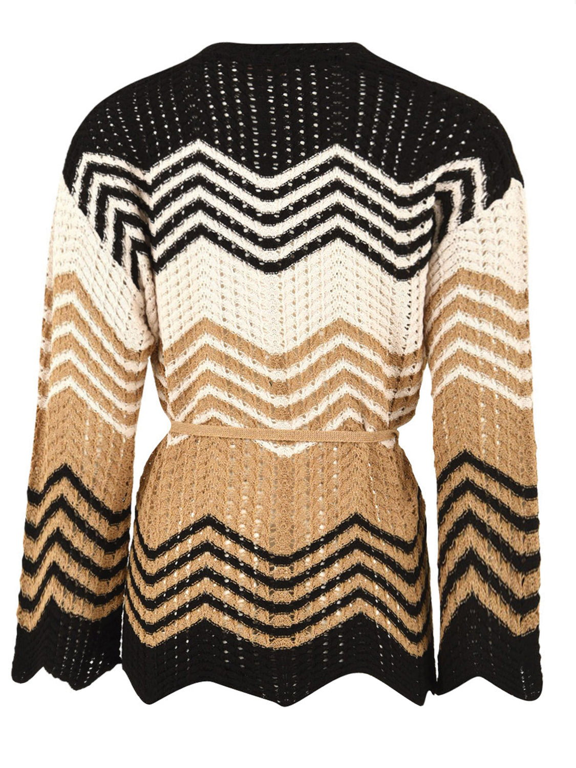 Cardigan chevron AKEP Donna - Naturale