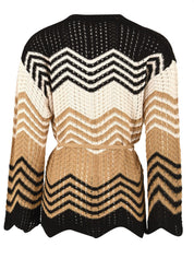 Cardigan chevron AKEP Donna - Naturale
