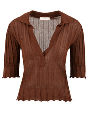 Polo lurex AKEP Donna - Marrone
