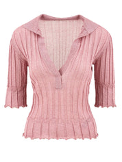 Polo lurex AKEP Donna - Rosa