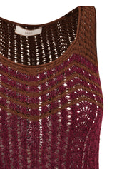 Abito lungo chevron AKEP Donna - Rosso