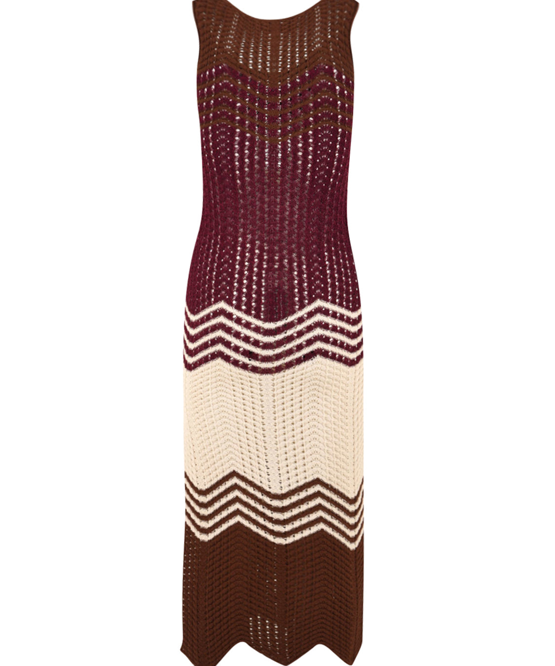 Abito lungo chevron AKEP Donna - Rosso