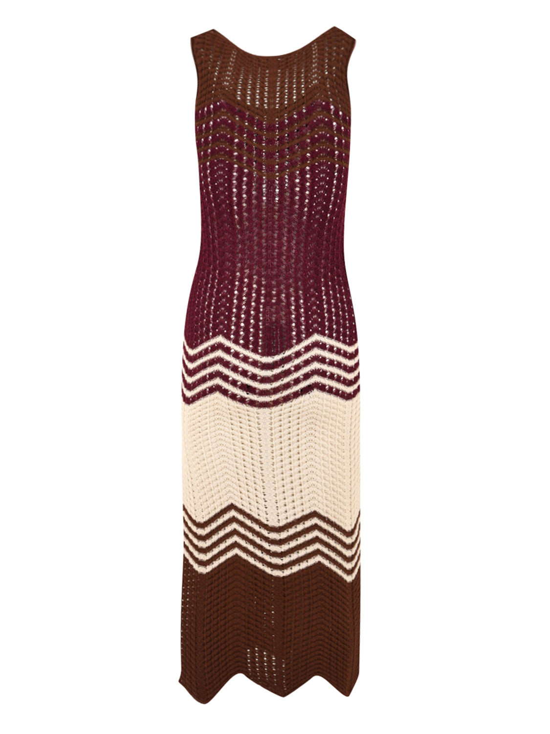 Abito lungo chevron AKEP Donna - Rosso