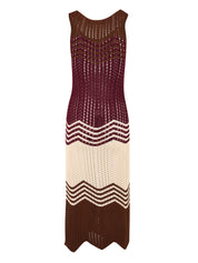 Abito lungo chevron AKEP Donna - Rosso