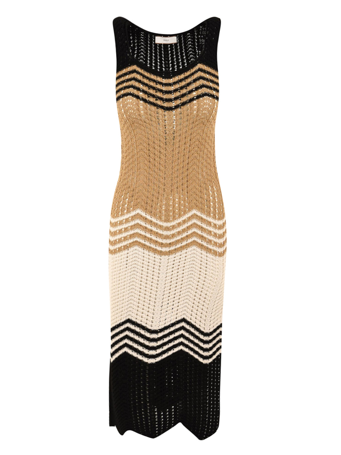 Abito lungo chevron AKEP Donna - Naturale