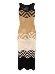 Abito lungo chevron AKEP Donna - Naturale
