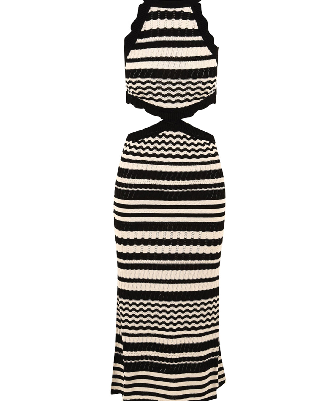 Abito lungo lace bicolor AKEP Donna - Nero