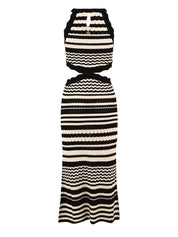 Abito lungo lace bicolor AKEP Donna - Nero